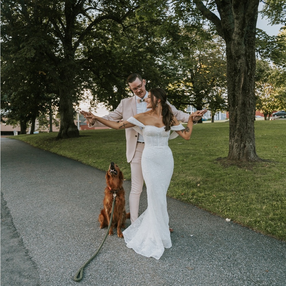 Off the shoulder wedding dress calla blanche